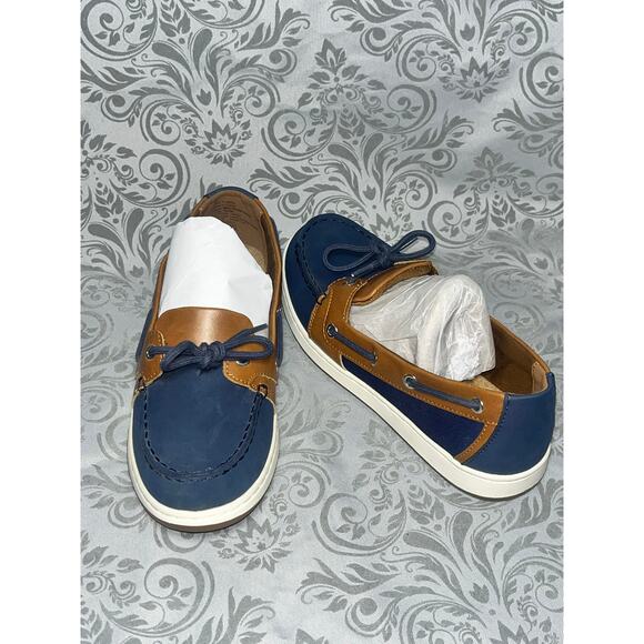 Croft & Barrow Women’s Boat Shoes Size 6 Navy Tan Ortholite Eco Slip-On Loafers - Picture 4 of 4